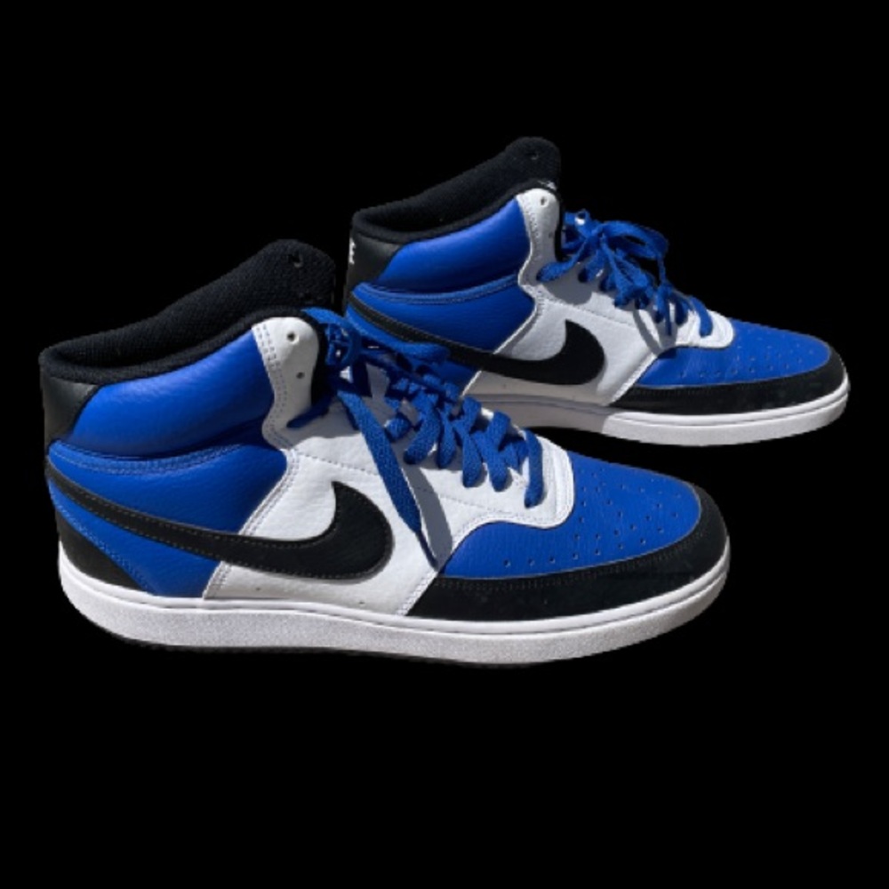 Mens 10.5.     Nike Court Vision Mid Nba M DM1186-400 white black blue